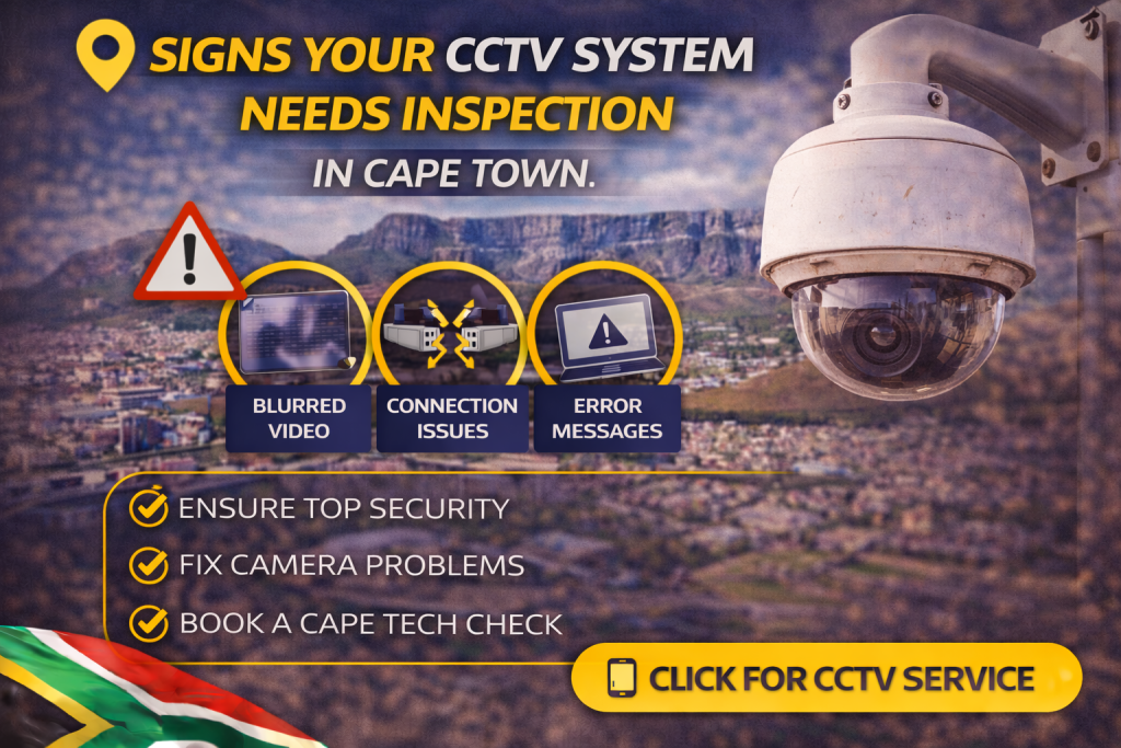Signs your CCTV system needs inspection in Cape Town including blurry footage and camera faults